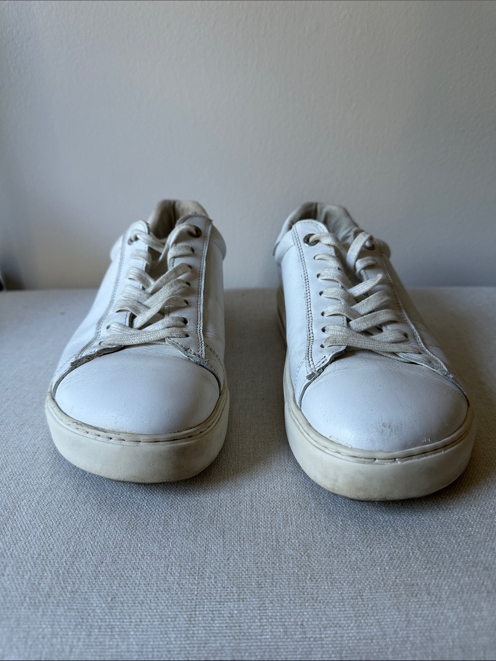 Birkenstock White Leather Low-Top Sneakers EU39